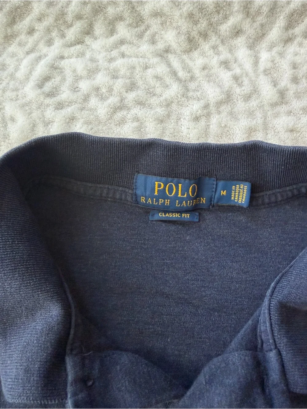 Polo Ralph Lauren Men’s Navy Blue Classic Fit Polo Shirt Size M 100% Cotton